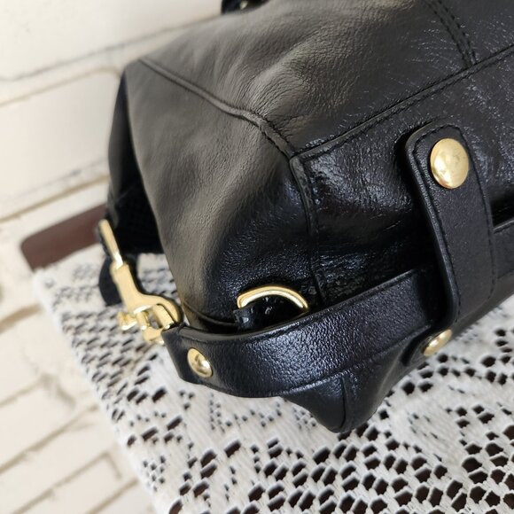 Euc Coach Ashley Python Black Leather Shoulder Bag Purse - Picture 11 of 17